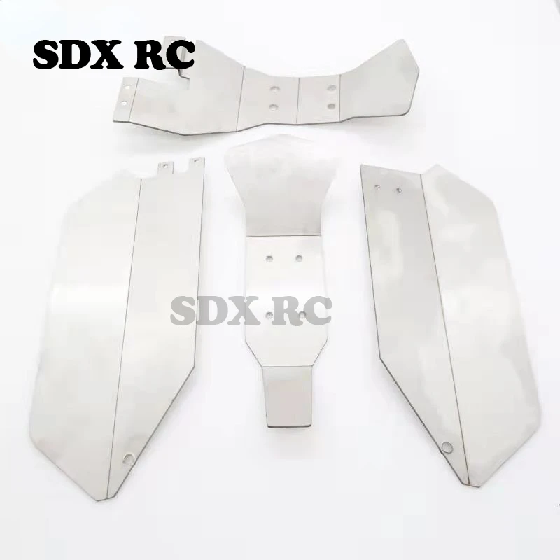 1 Set Stainless Steel Metal Bumper Chassis Armor Protection Skid Plate For 1/10 RC Car  Slash 4x4 dead mouse 727