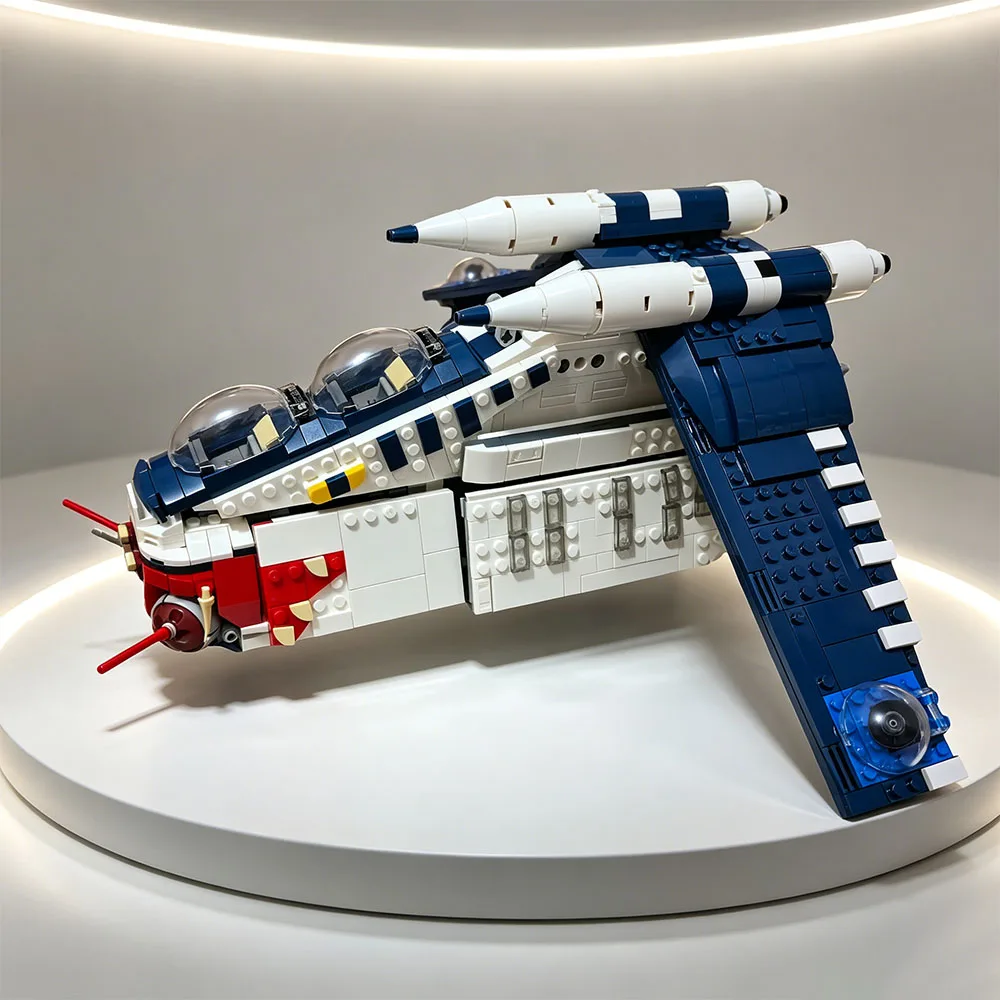 MOC 1129PCS MOC Space The Clone Wars Republic Attack Gunship Building Blocks Coruscant Bricks Festival Party Gifts view 5