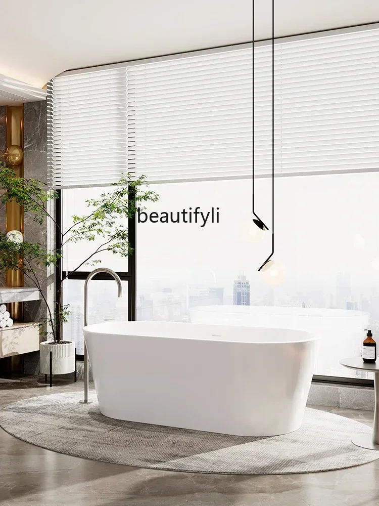 2003Bathroom Acrylic Seamless Bathtub Household Small Apartment Hotel B & B Oval Light Luxury Bright Bathtub