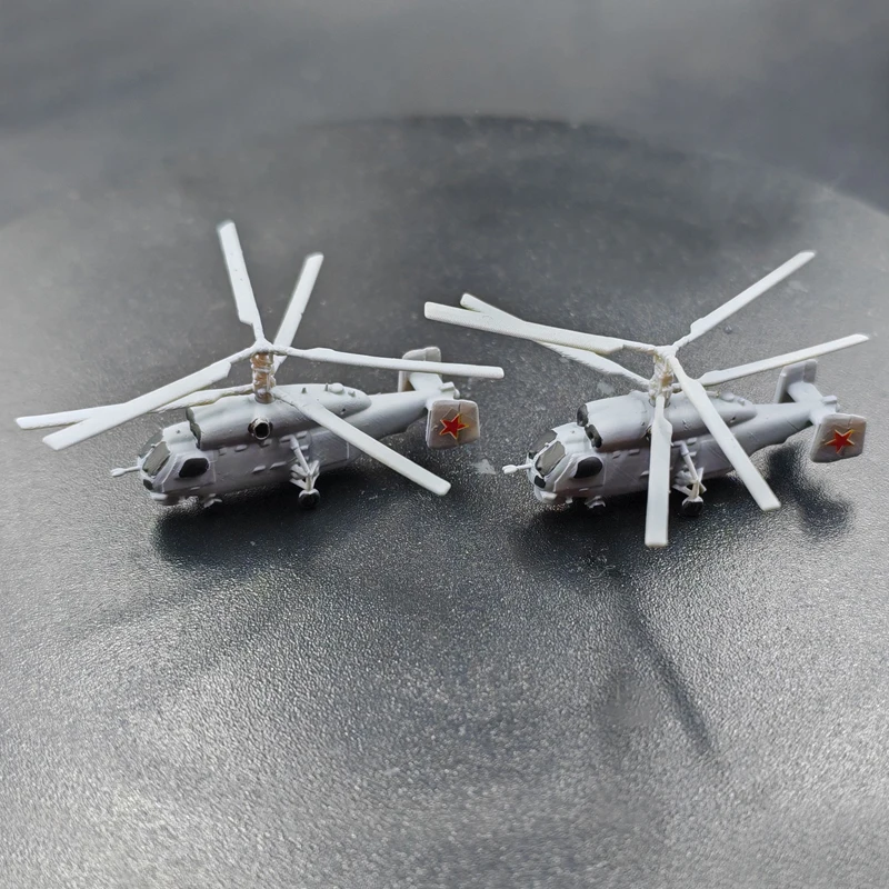 2PCS 1/350 1/400 Scale Russian Ka-27 Snail Anti Submarine Helicopter Model Kit Simulation Colored Resin Aircraft Static Ornament