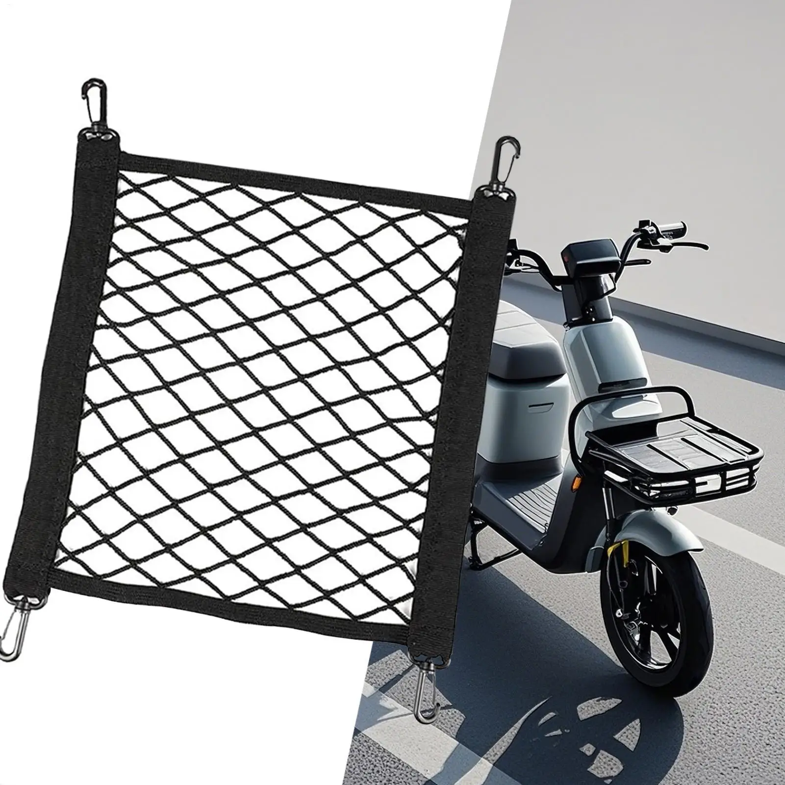 

Helmet Net For Motorcycle Cargo Nets For Motorcycle Luggage Bike Basket Adjustable Luggage Storage Tie Down Mesh Web For