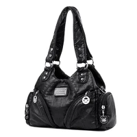Bolsos de hombro de marca de cuero Pu suave de lujo para niñas, bolsos negros, bolso de mano, recién llegado, Mini bolsos pequeños para motocicleta, bandolera para mujer