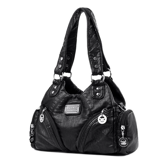 Luksusowe miękkie torby na ramię dla dziewczynek z czarnej skóry Torebki na ramię New Arrival Mini małe torby motocyklowe Crossbody dla kobiet