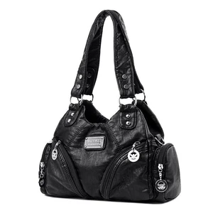 Weiche Leder -Umhängetasche für Frauen, Mini -Motorradbeutel, schwarze Crossbody -Tasche, Luxusmarke, Tasche, Neuankömmlinge 12 Hauptverkaufsschwarzstipendium - №8