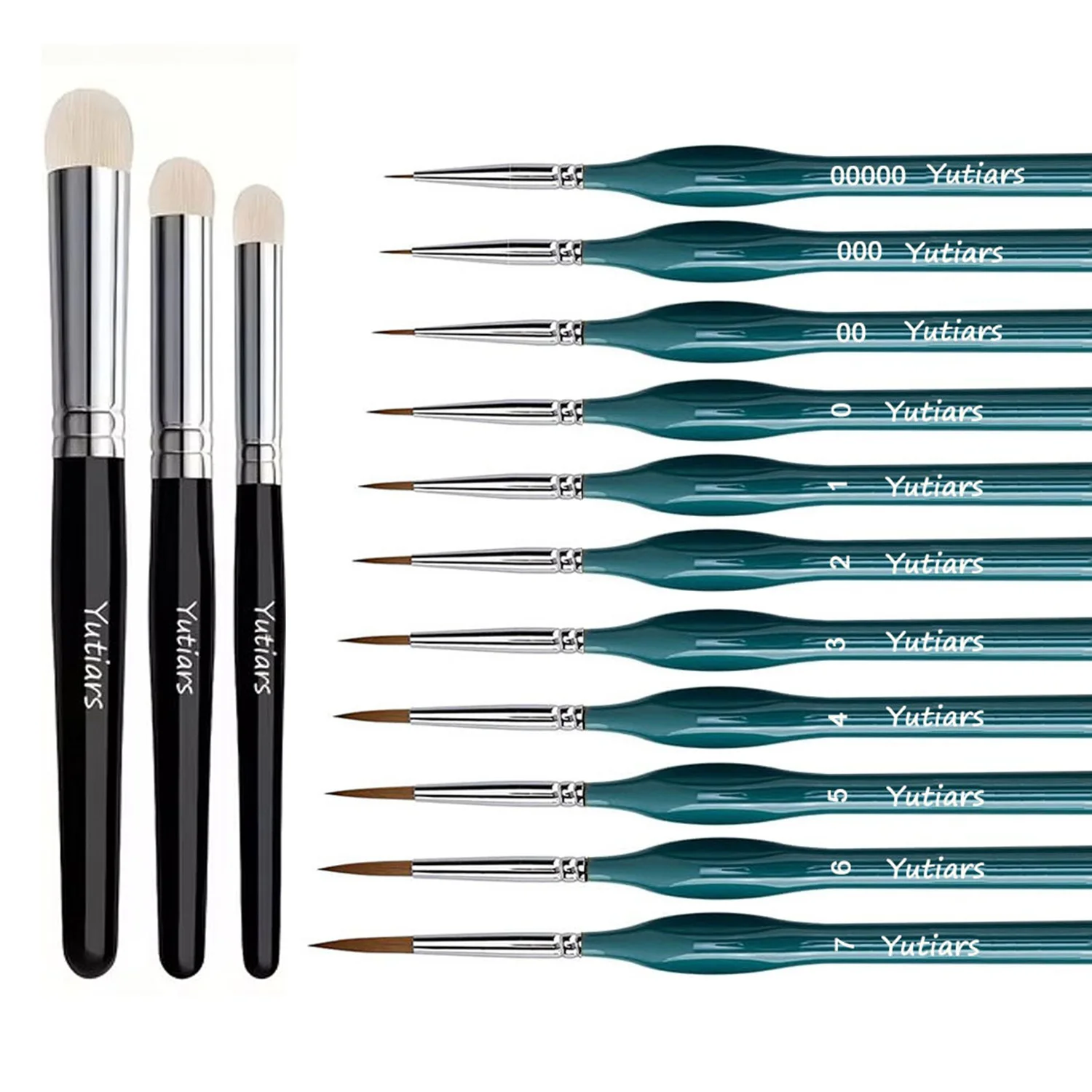 

Premium High Precision Tiny Detail Paint Brushes 3/11/14Pcs,Wood Handle Drybrush Set for Miniature Art Acrylic Watercolor Craft