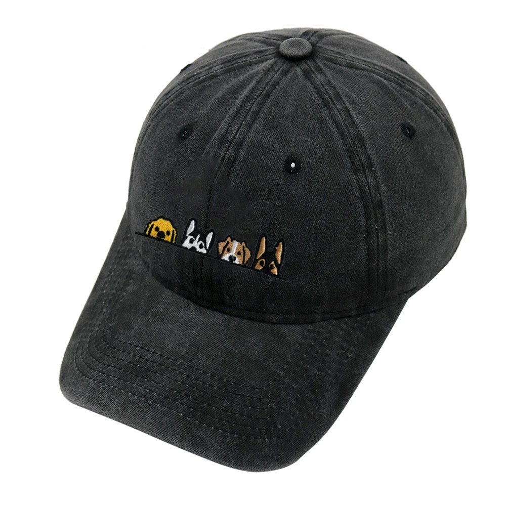 Cute Dog Dad Hat Pets Baseball Cap Embroidered Golden Retriever Retro Hat Cotton Unisex