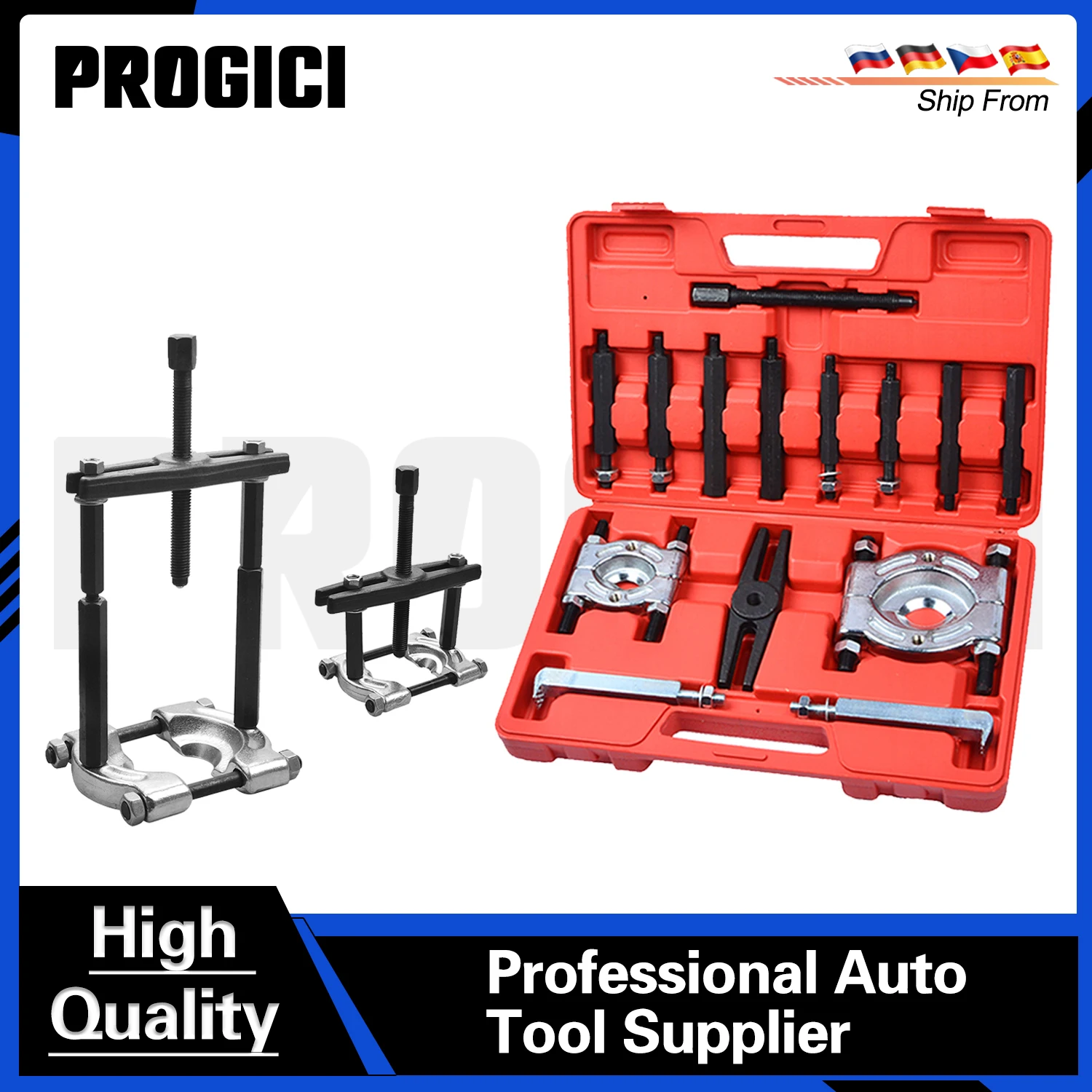 PROGICI Set di 14 Pezzi per Smontaggio Cuscinetti, Estrattore Ingranaggi, Separatore Volano con Scatola, Kit di Strumenti per Rimozione Cuscinetti