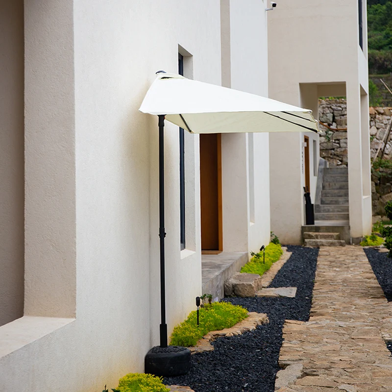 Outdoor half umbrella against the wall garden balcony unilateral umbrella cafe side umbrella outdoor stall beach umbrell