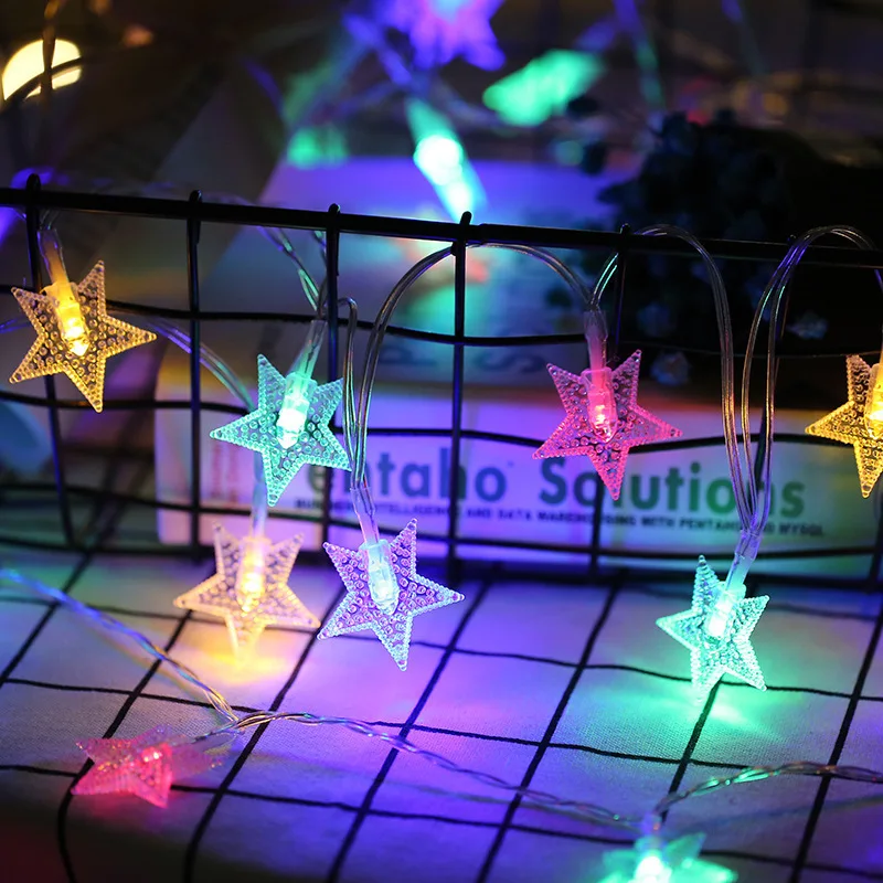 Lights LED String Lights Five-Pointed  Room Decoration Lights USB Battery Box Indoor Colorful
