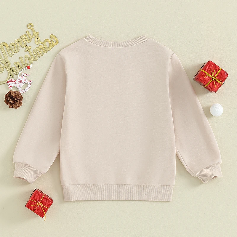 Blotona Toddler Christmas Sweatshirts Long Sleeve Snowman Mug Print Pullover Tops Kids Spring Fall Casual Clothes 3-6Years