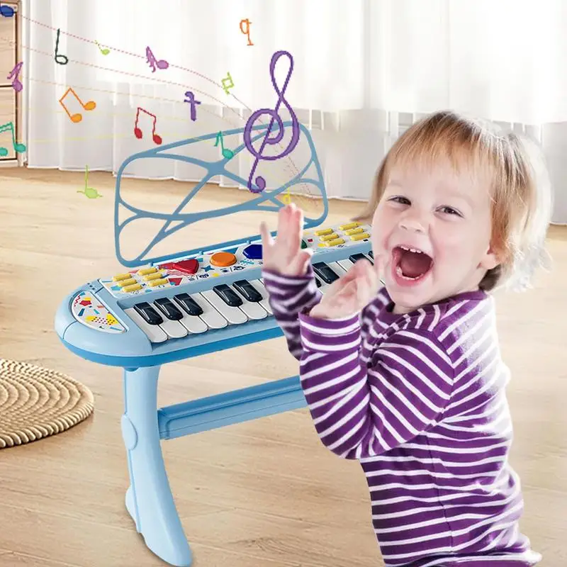 Portable Recording Electronic Musical Instrument 24 Keys Kids Learning Keyboard Piano Toy For Beginners girls boys birthday Gift