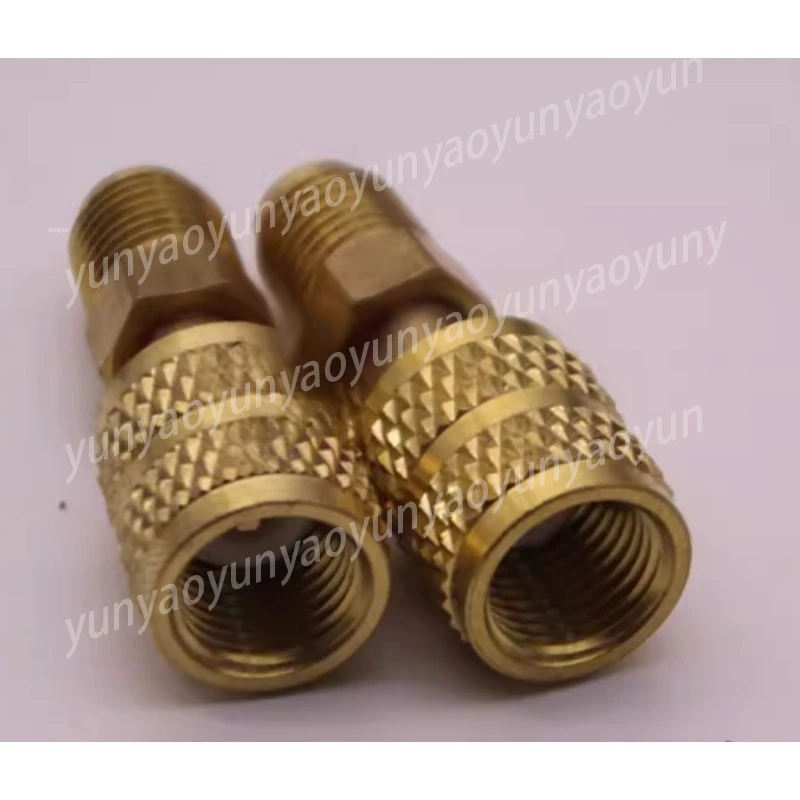 Pair AC Refrigerant Charging Adapter Quick Coupler for Car Air Conditioning Maintenance Service