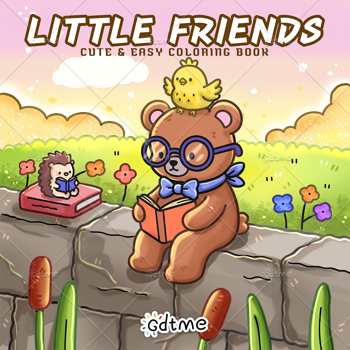 Cozy Little Friends Coloring Book for Adult Cute & Easy Nature Scenes Anti Anxiety Art Activity Book Perfect Gift for Relaxation