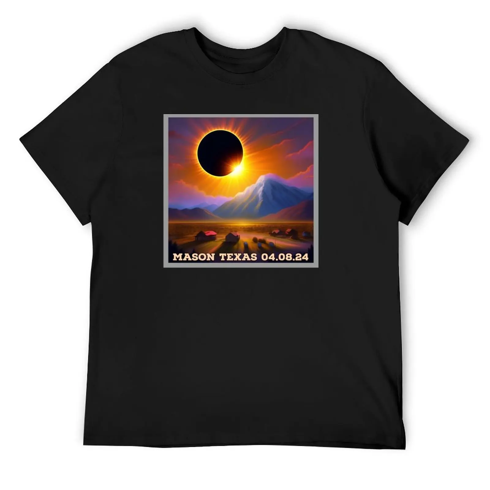 

Total Solar Eclipse 2024 Mason Texas Vintage T-Shirt T-shirts oversize oversizeds Man t-shirt mens clothes