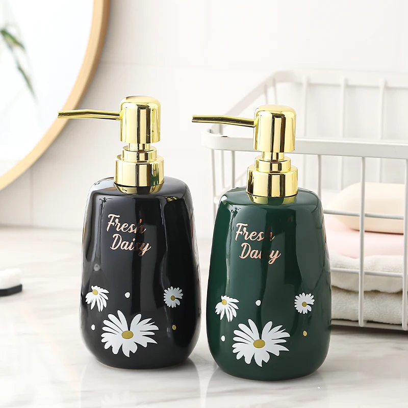 

soap dispenser Ceramic hand sanitizer press bottle shower gel sub bottle luxury shampoo lotion bathroom accessories 450ml