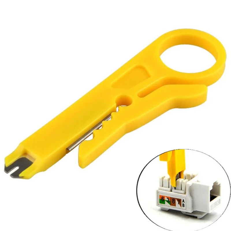 2Pcs Ethernet Network Mini Wire Stripper and 110 Blade Punch Down Tool, Cable Crimper Plier, Wire Cutter Repair Tool Accessories