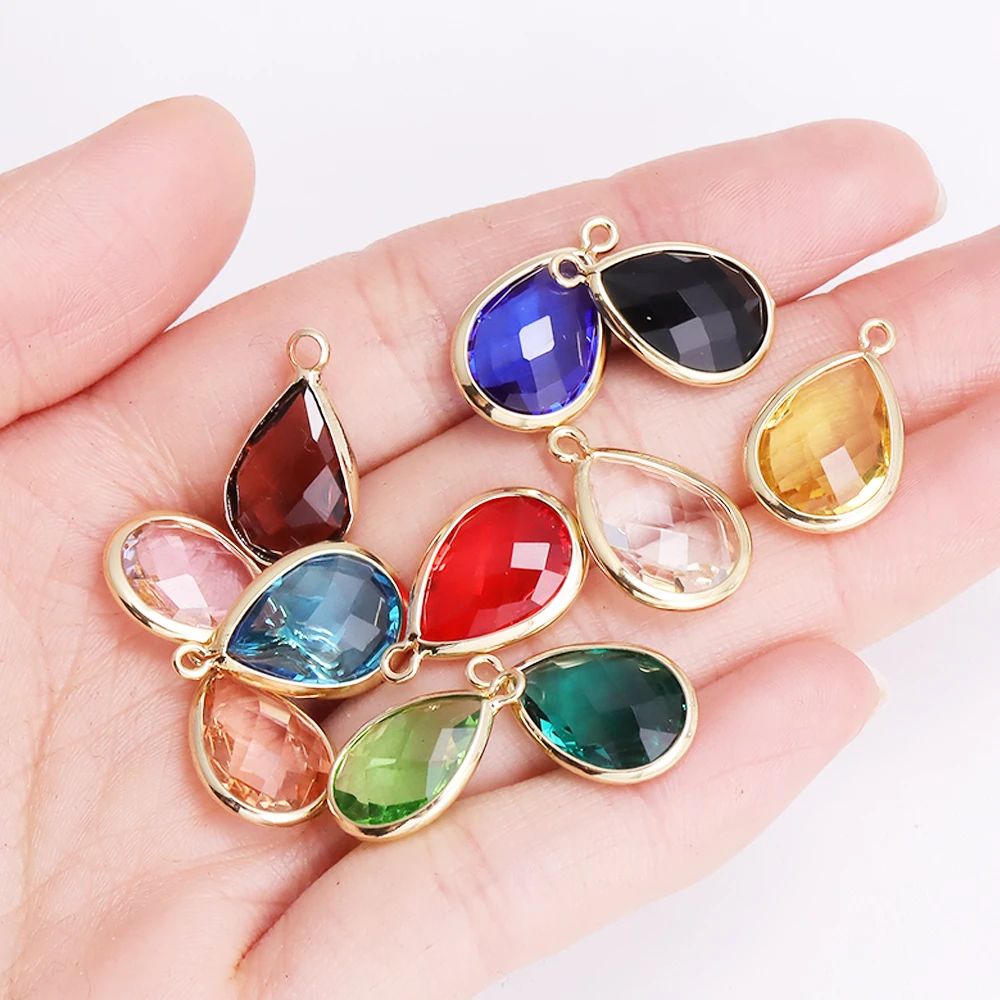 6Pcs High Quality Crystal Glass Water Drop Shape Charms Pendant For Diy Jewelry Making Necklace Earrings Accessories Supplies