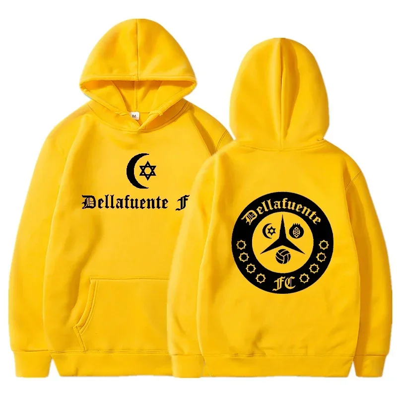 Dellafuente Hoodies Men Fashion Letter Graphic Printed Sweatshirts Women Casual Harajuku Streetwear Hooded Pullover Sportswear