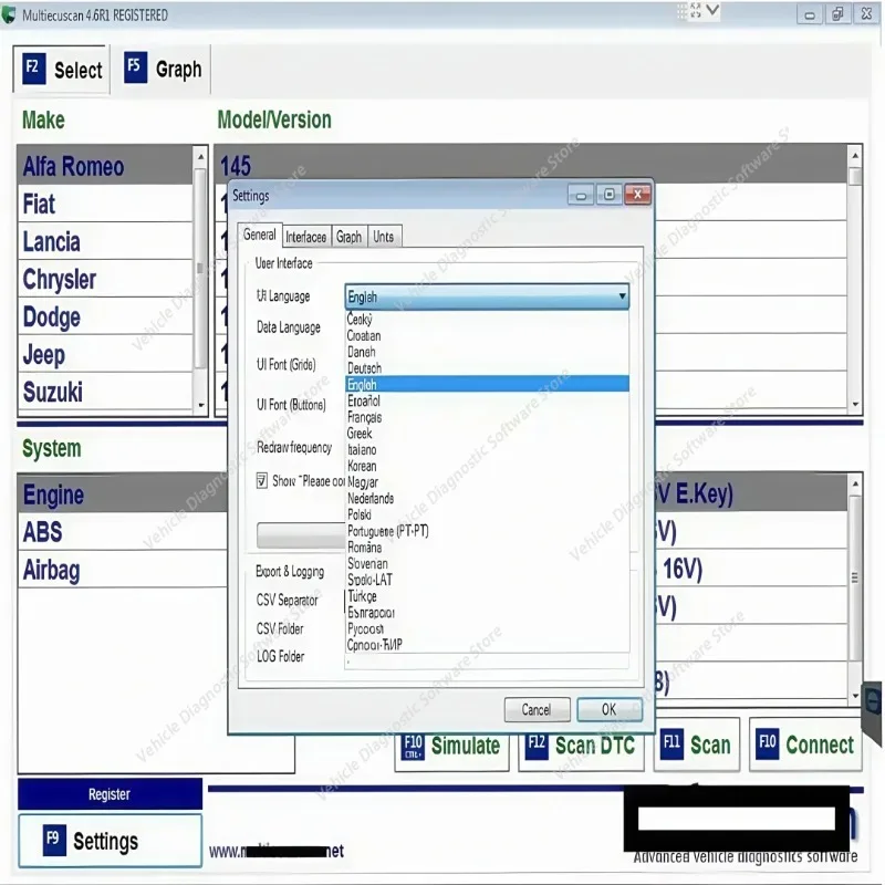 2026 latest version Multiecuscan 5.2 for Fiat Software Multiecuscan V5.2 for Fiat/Chrysler/Dodge/Jeep/Suzuki Scanner Software