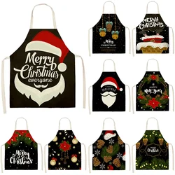 Christmas Decoration Red Sleeveless Apron Cotton and Linen Kitchen Apron Men and Women Home Cooking Roasted Waist Bib Блейзеры