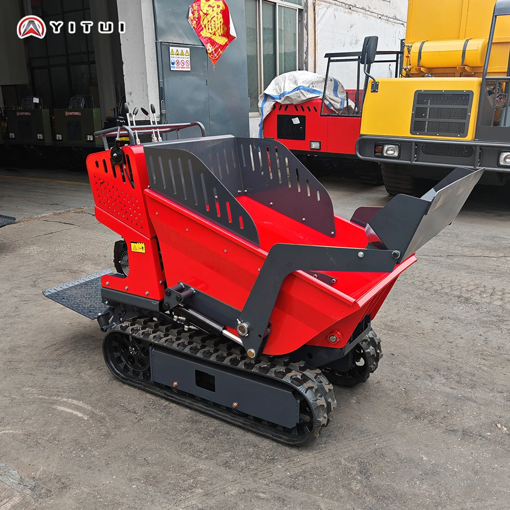 Mini Dumper Todoterreno Eléctrico, Camión de Transporte Pequeño, Portátil, con Orugas de Goma, para Granja, Jardín, Villa, Personalizable