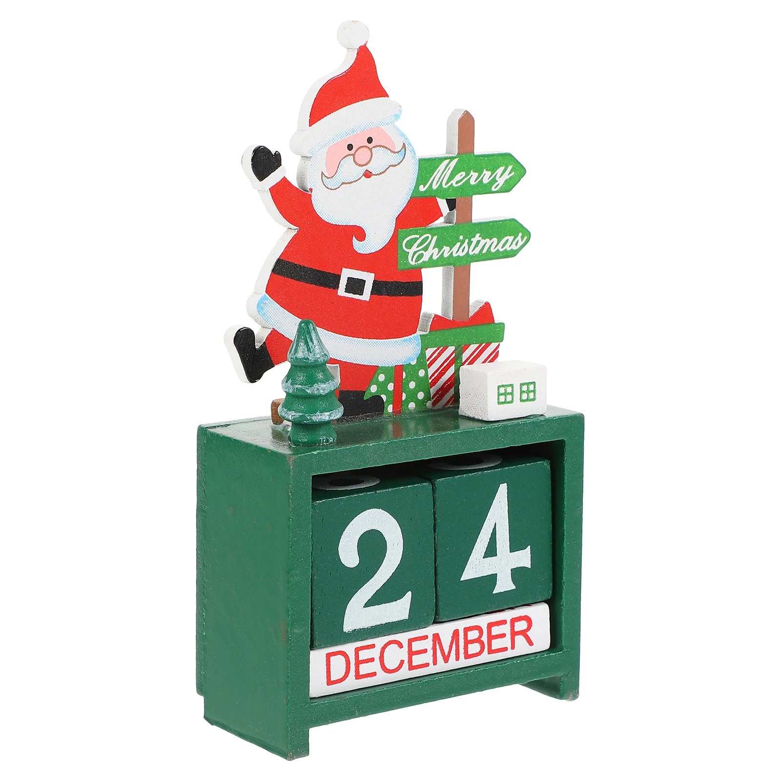 

1Pcs Wooden Xmas Calendar Creative Desktop Christmas Calendar Ornament Xmas Decor for Home Living Room Office Christmas Ornament
