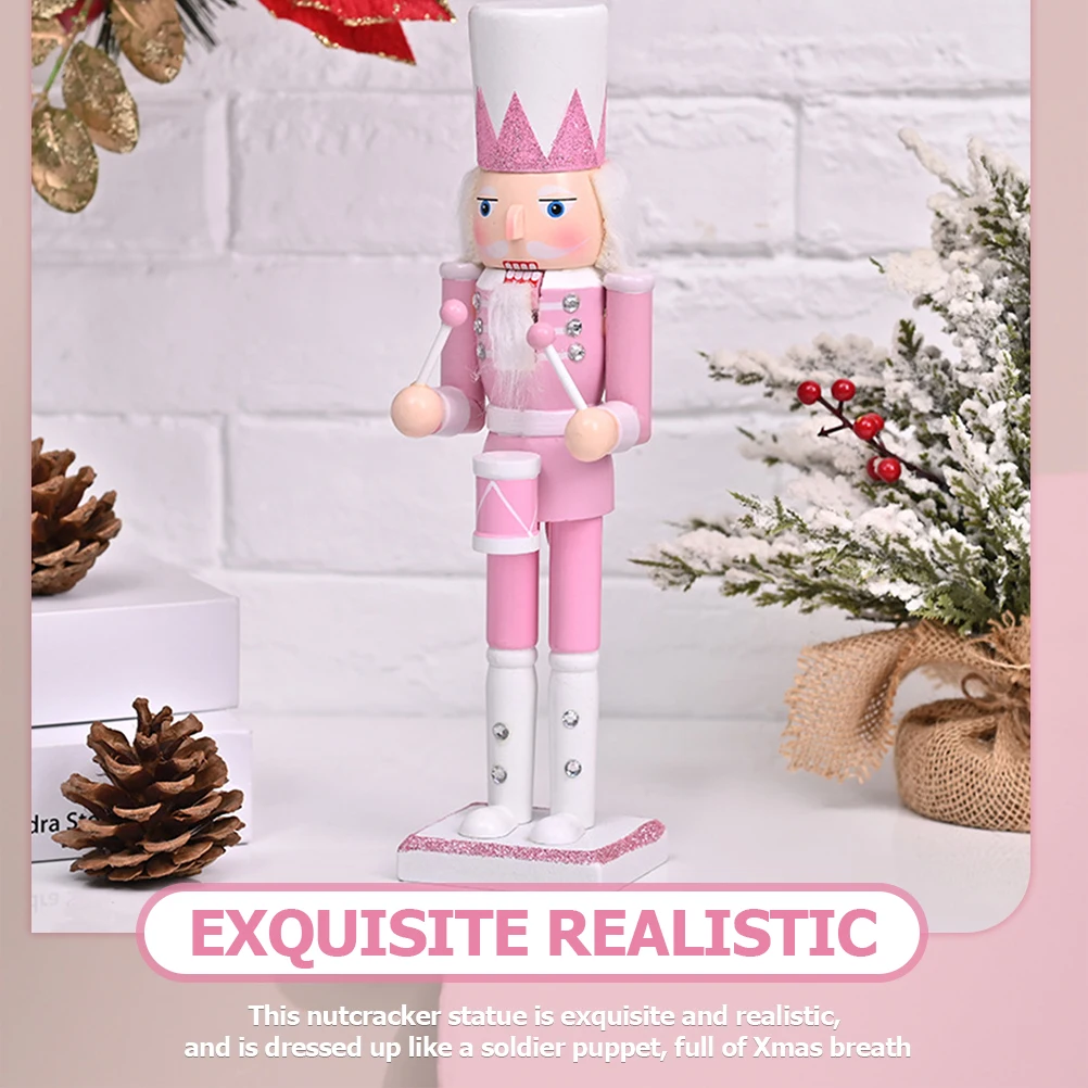 

4 Pcs Christmas Dinner Table Decor Nutcracker Ornament Ornamental Figure Decorations Desktop Puppet