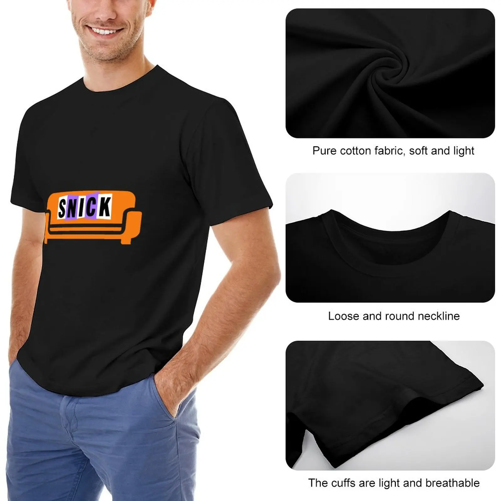 Snick orange couch T-Shirt graphics t shirt graphic t shirt t shirt man black shirts men clothing