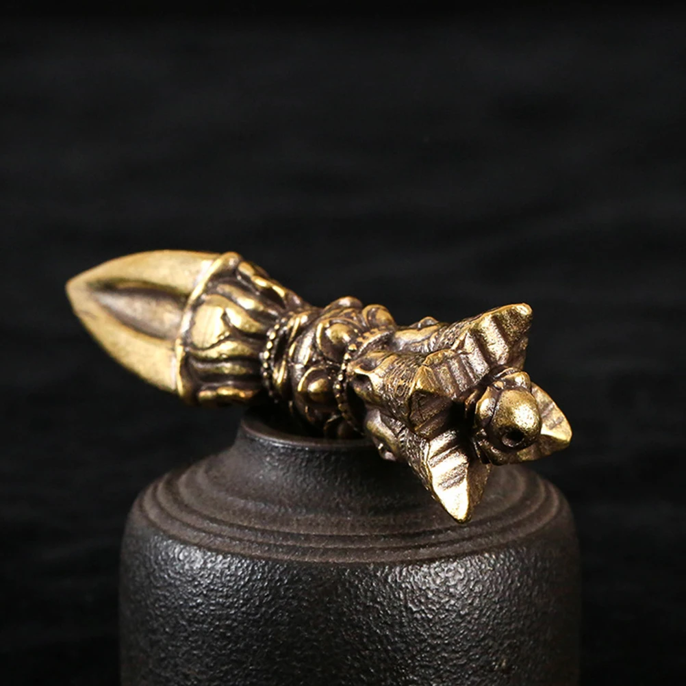 Brass Vajra Pestle Decor Retro Tabletop Adornment Home Artware Ornament Exquisite Detail Practical Popular Mini Model