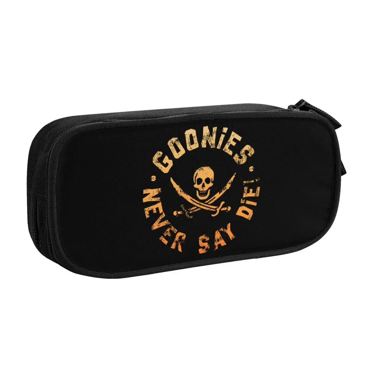 Custom Goonies Pencil Case for Girl Boy Large Storage Gothic Skull Pen Bag Box School Accessories