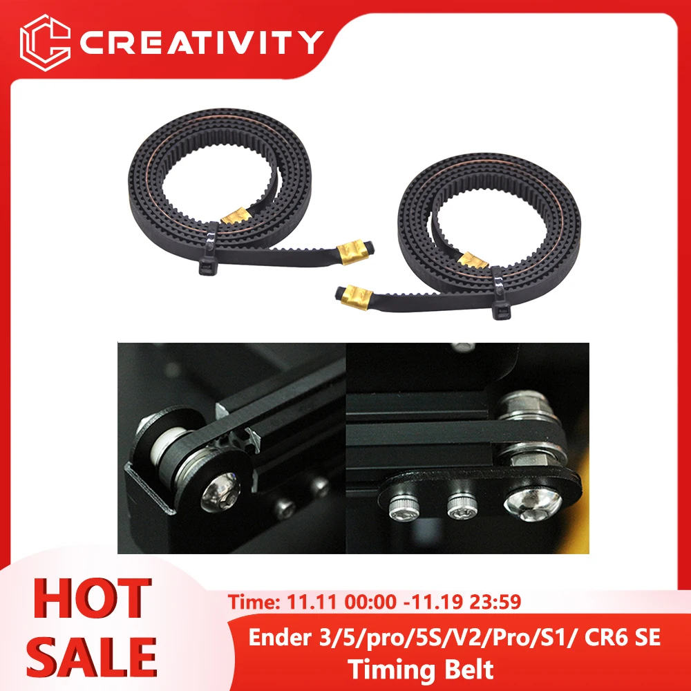

Ender 3/5/pro/5S/V2/Pro/S1/ CR6 SE/Ender-3 V3 SE/Ender3 V3 KE/Ender3 NEO Детали 3D-принтера Ось X + Y Резиновый открытый ремень ГРМ