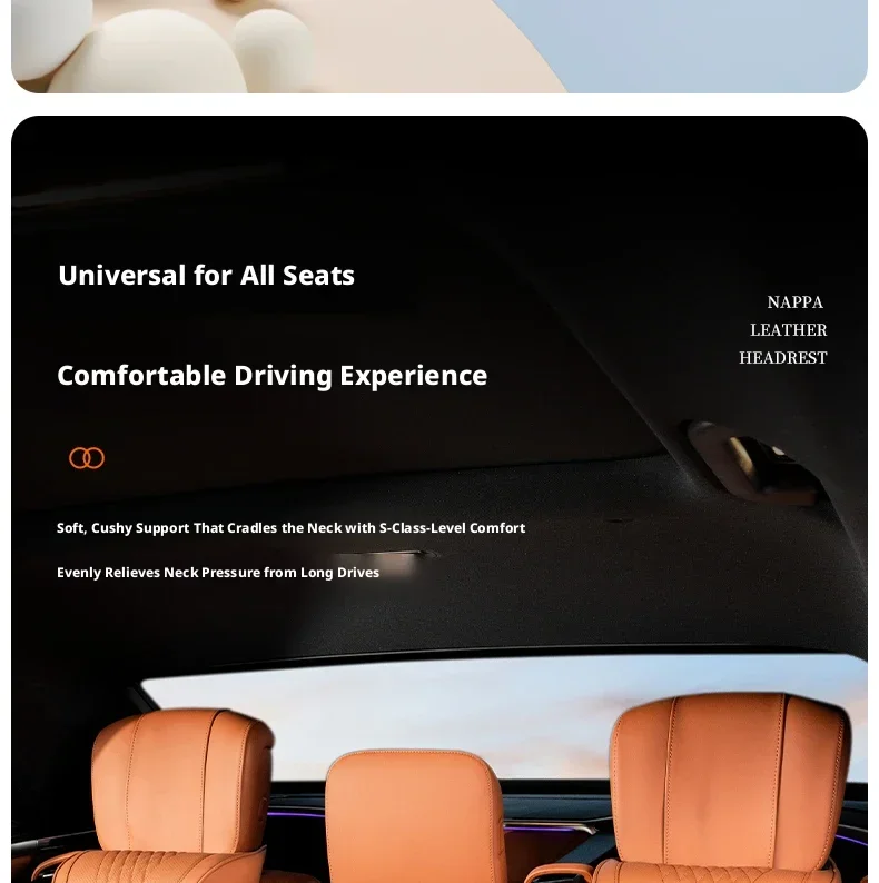 Schwarz/weißes Auto-Kopfstützen-Nackenstützkissen für Tesla Model 3 Model Y, Nackenstützkissen, 1 Stück/2 Stück – Detail 10