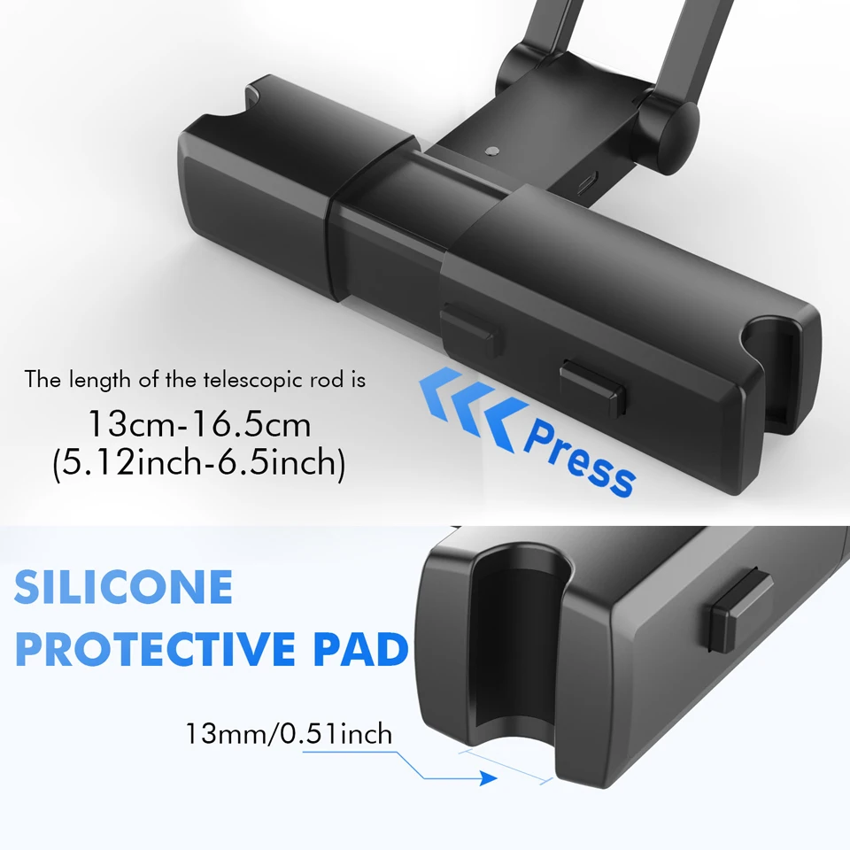 HKGK Foldable Car Back Seat Headrest Tablet Phone Car Holder Stand With USB Charger Support For Xiaomi iPhone iPad Car Mount