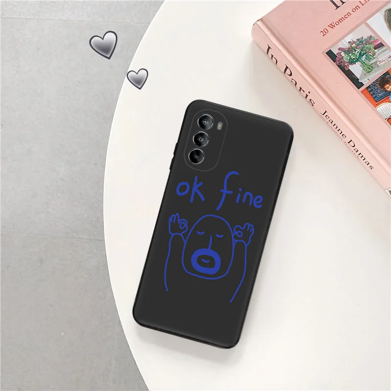 Ultra Thin Black Phone Case for Motorola G9 Edge 20 30 40 G50 G51 G60 G71 G22 G32 G52 G72 I'm Man fine Lucky Face Letters Cover