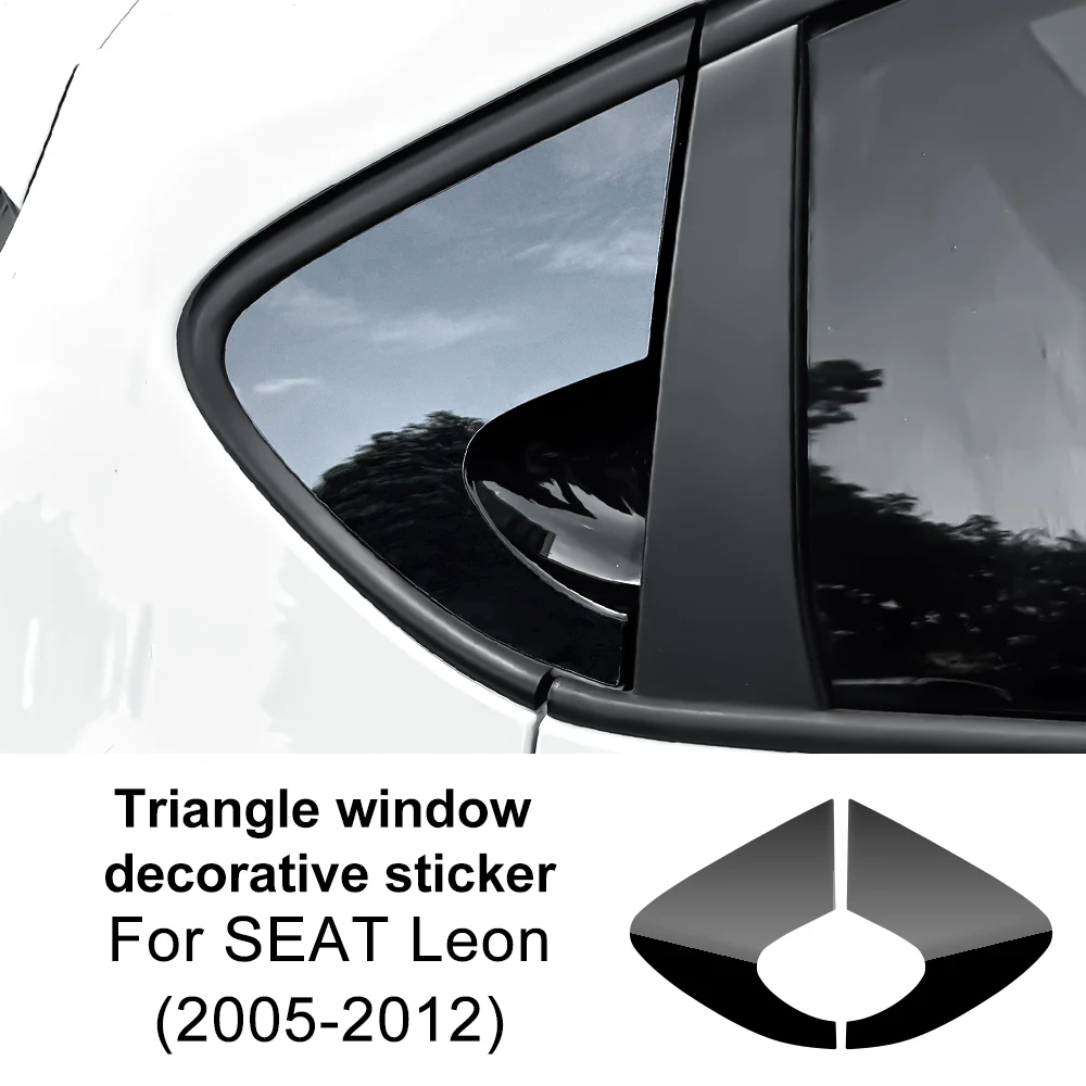 For Seat Leon MK2 2005 2006 2007 2008 2009 2010 2011 2012 SEAT Altea Rear Window Triangle Sticker Car Exterior Glass Panel Cover