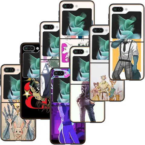 Beastars Legosi Clear Phone Case For Samsung Galaxy Z Flip6 5G Flip5 5G Flip4 3 Z Flip Black Cover Shell Coque Hard PC Cell