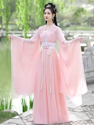 Rosa antico adulto Hanfu femminile lungo vestito da fata costume da ballo classico 2024 nuovo XS, S, M, L, XL