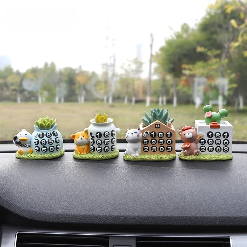 

Cute Car Number Ornament Car Interior Decoration Action Figures Auto Rearview Mirror Dashboard Ornaments Gift Mini Accessories