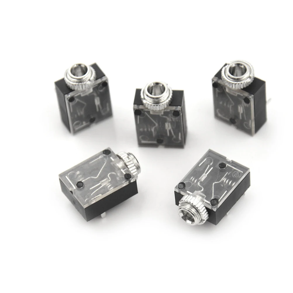 5pcs/lot 5 Pins 3.5mm Audio Mono Jack Socket PCB Panel Mount Headphone Parts PCB Mount Audio Jacks