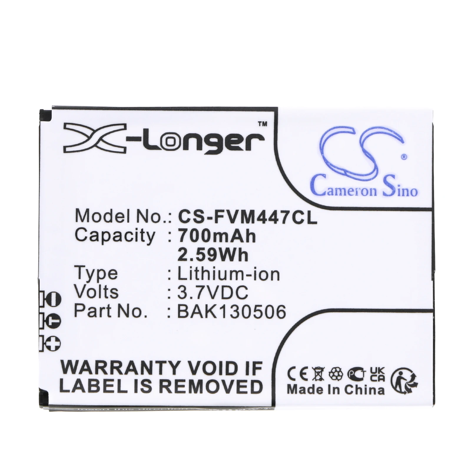 Li-ion Cordless Phone Battery for FRITZ!FON, 3.7V, 700mAh, Compatible Models: AVM 2000, AVM 2446, C4, C4 Mobilteil, C5, M2, MT-F