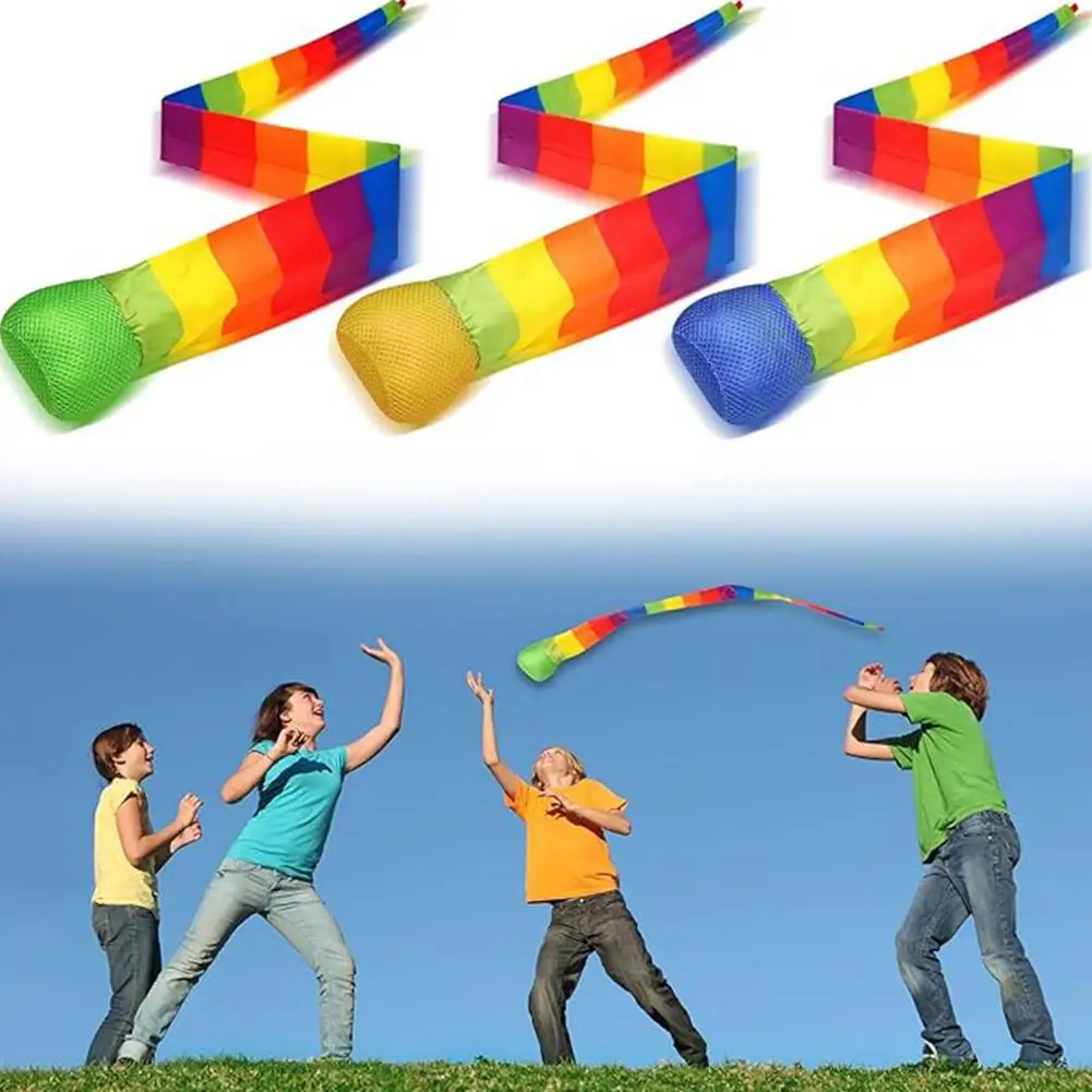 65/95cm Rainbow Comet Ball Soft Tail Indoor Outdoor Play Ball Throwing Receiving Ball Park Sports Relax Coordination Train