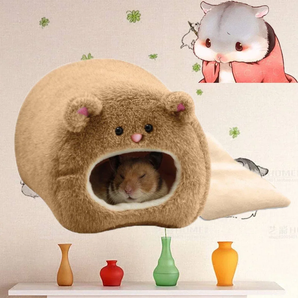 

Winter Pet Hamster Soft Warm Bed Rat Hammock Pig Squirrel Hamster Cage House Hanging Nest House Bed Animal Cages Pet Accessories