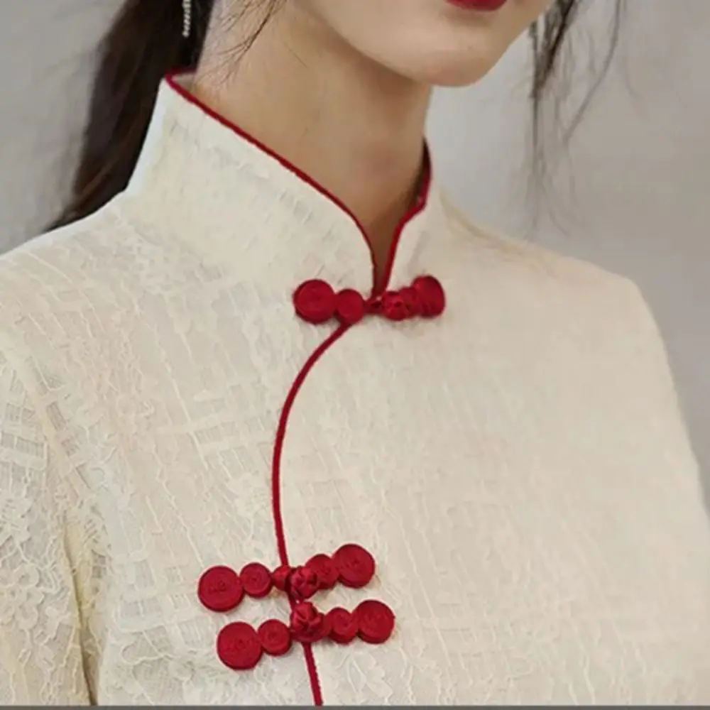 Short Pattern Short Sleeve Qipao Dress Long Fork Vintage Traditional Chinese Dress Plus Size Elegant Cheongsam Women