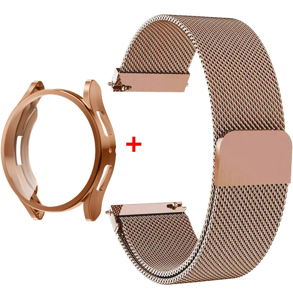 Strap +Watch Case for Samsung Galaxy Watch 4/6 classic 47mm 43mm Galaxy watch 6 5 4 44mm/40mm 5 PRO Milanese loop Bracelet