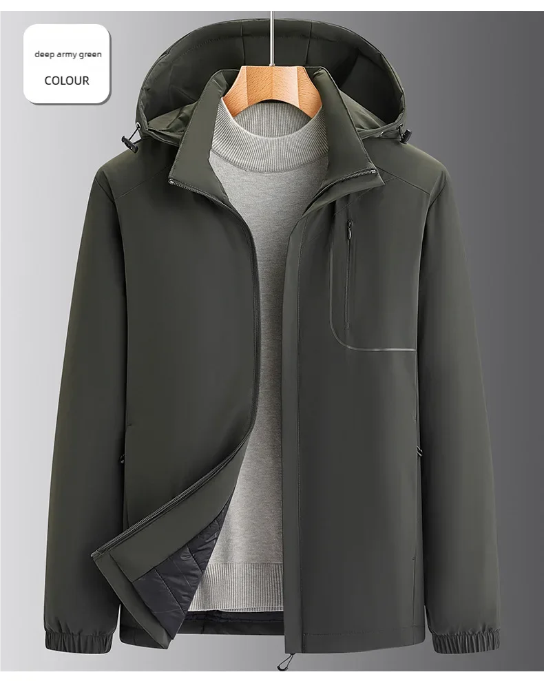

Men's Outdoor Weather-Resistant Softshell Jacket - Winter Insulated Water-Repellent Parka with Dirt-Resistant Fabric