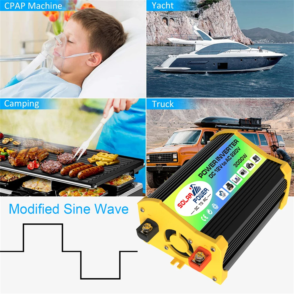 600 واط سيارة محول عاكس الطاقة 12 فولت 110 فولت 220 فولت 230 فولت الجهد الشمسي Inversor تهمة محول تيار مستمر 220 فولت 110 فولت 60 هرتز عكس Q1B #6