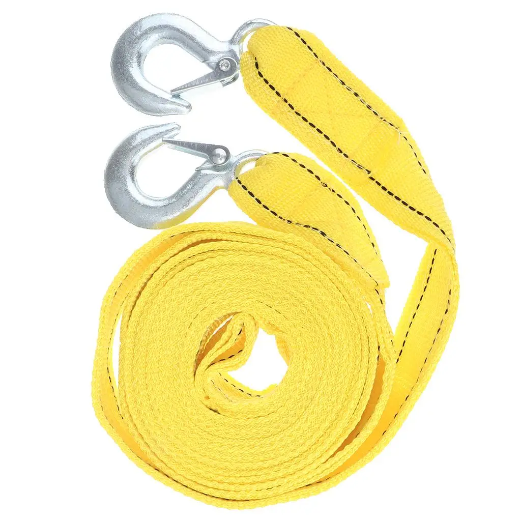 

4M Heavy Duty 5 Tow Cable Towing Pull Rope Strap Hooks Van