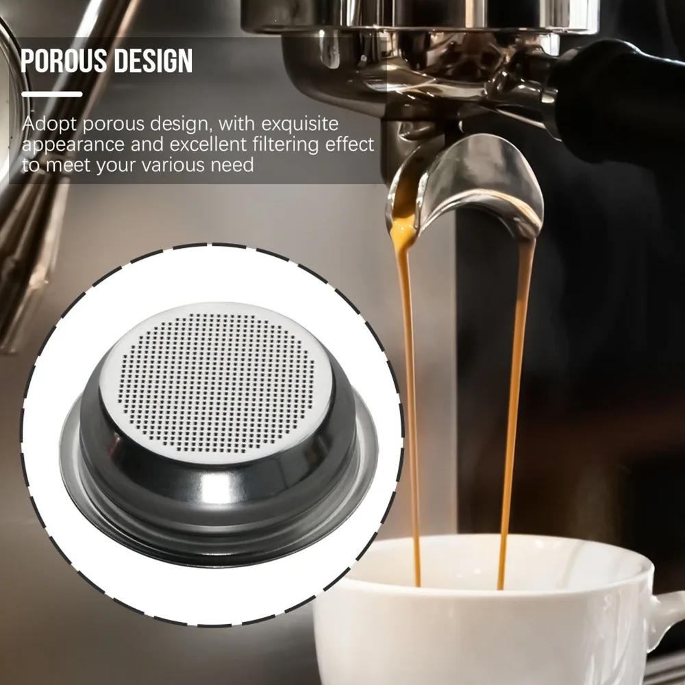 2pcs set Stainless Steel Coffee Portafilter Basket 2 Cups Capacity 58mm Coffee Filter Basket Single Layer Structure