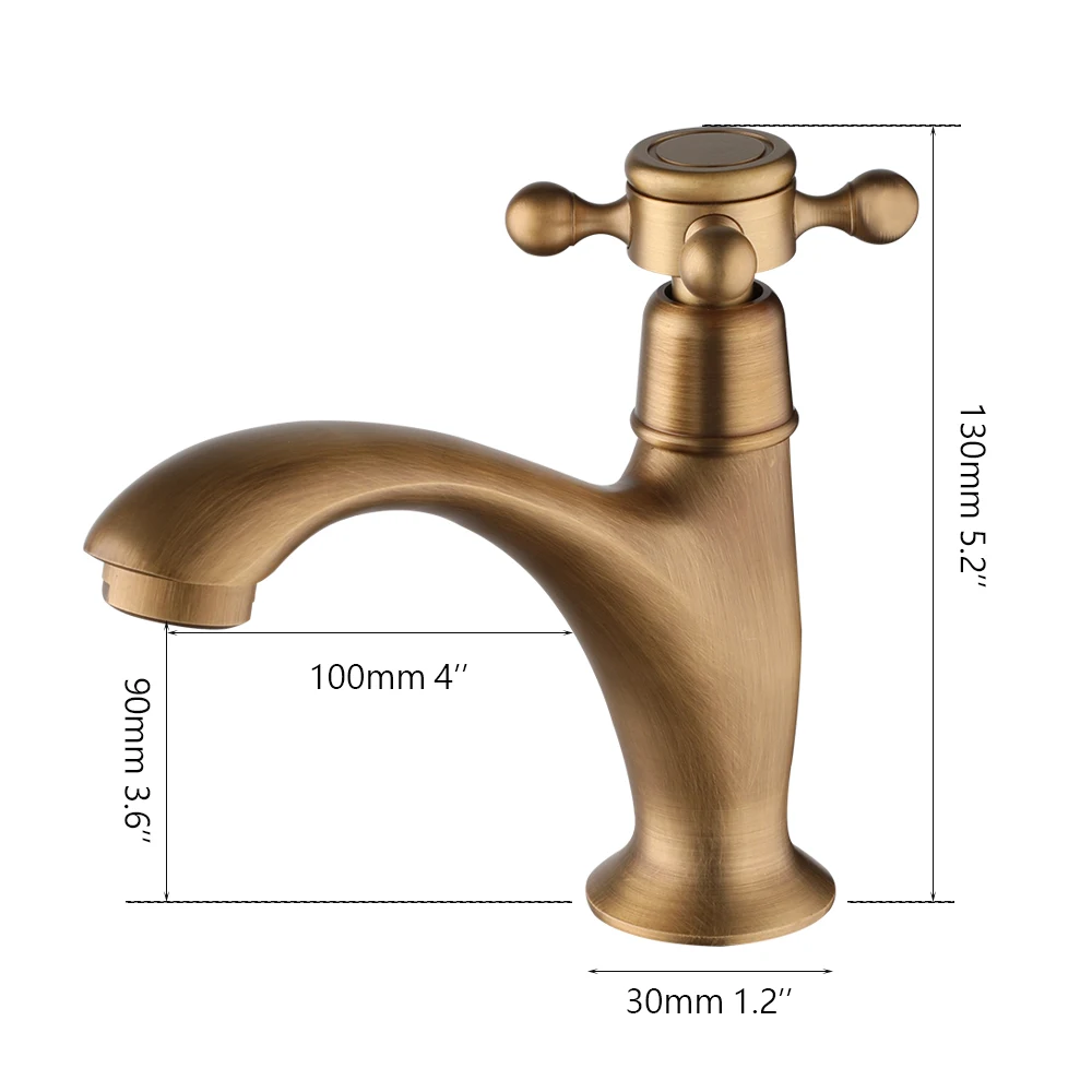 Imagem -06 - Zappo-antique Brass Faucet Água Fria Single Handle Torneira do Banheiro Deck Mount Lavatório Torneiras Pia Tap Furo