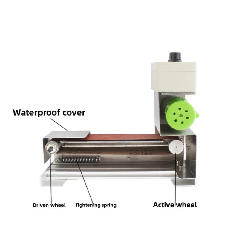 AC110-240V Small Mini Water Scrub Belt Machine Add Water Drip Electric Polishing Machine Knife Grinder Artifact Desktop Grinding